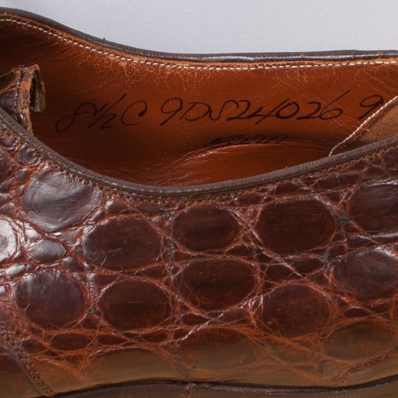 [SOLD] BANISTER ALLIGATOR 🐊 🇺🇸 Split-Toe Norwegian 1960s Size 8.5 Like New - Picture 6 of 9